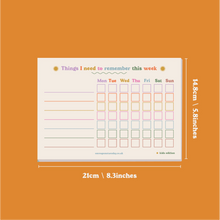 Load image into Gallery viewer, Good Tuesday A5 Kids Weekly Planner Pad / Things I Need To Remember
