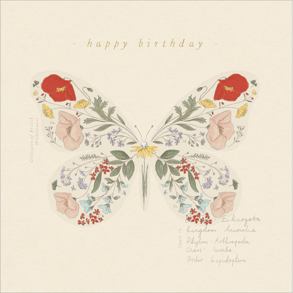 The Proper Mail Company Flutterby Florals Birthday Card