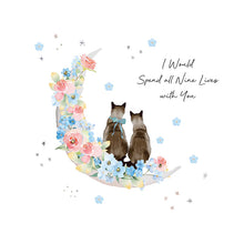 Load image into Gallery viewer, Five Dollar Shake Forget Me Not I Would Spend All Nine Lives With You Valentine Card
