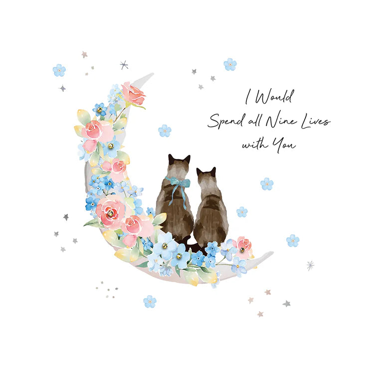 Five Dollar Shake Forget Me Not I Would Spend All Nine Lives With You Valentine Card