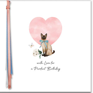 Five Dollar Shake Ribbon & Roses Purrfect Birthday Card