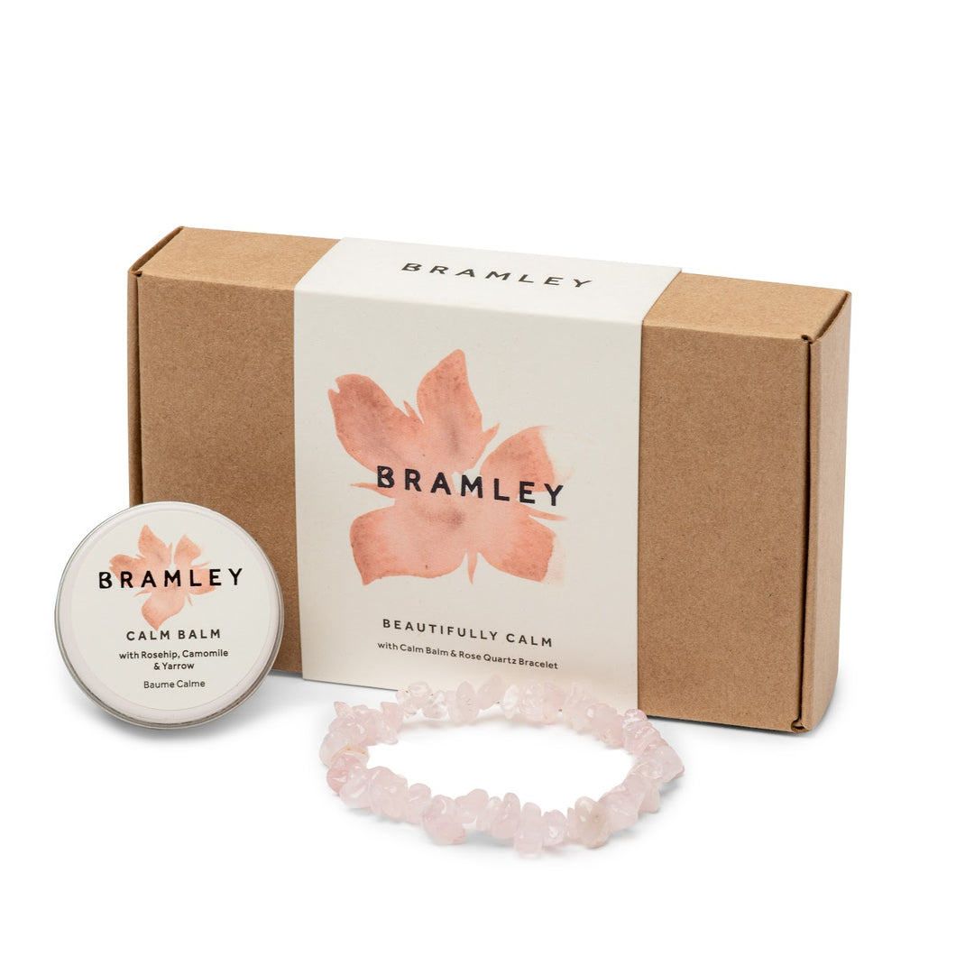 Bramley Beautifully Calm Gift Set with Calm Balm & Rose Quartz Bracelet