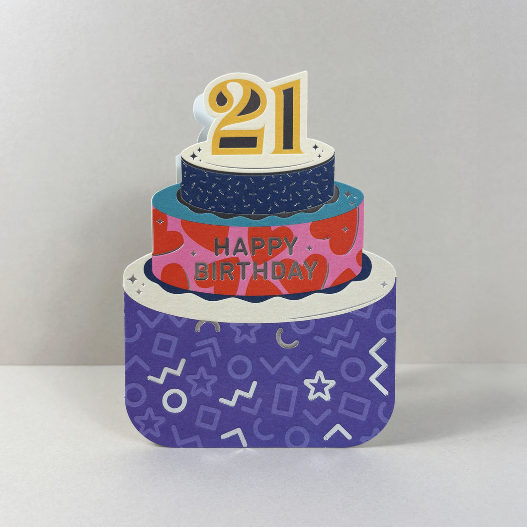 Heyyy Cards ‘Taking Shape’ Age 21 Die Cut Birthday Card