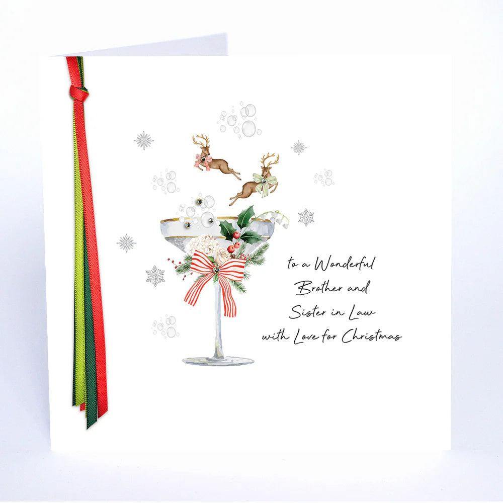 Five Dollar Shake Ribbon Candy To a Wonderful Brother and Sister in Law with Love for Christmas Card