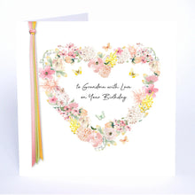 Load image into Gallery viewer, Five Dollar Shake Ribbon &amp; Roses To Grandma With Love On Your Birthday Card
