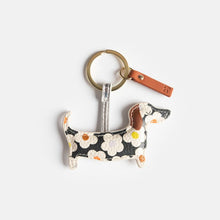 Load image into Gallery viewer, Caroline Gardner Multi Flower Sausage Dog Keyring
