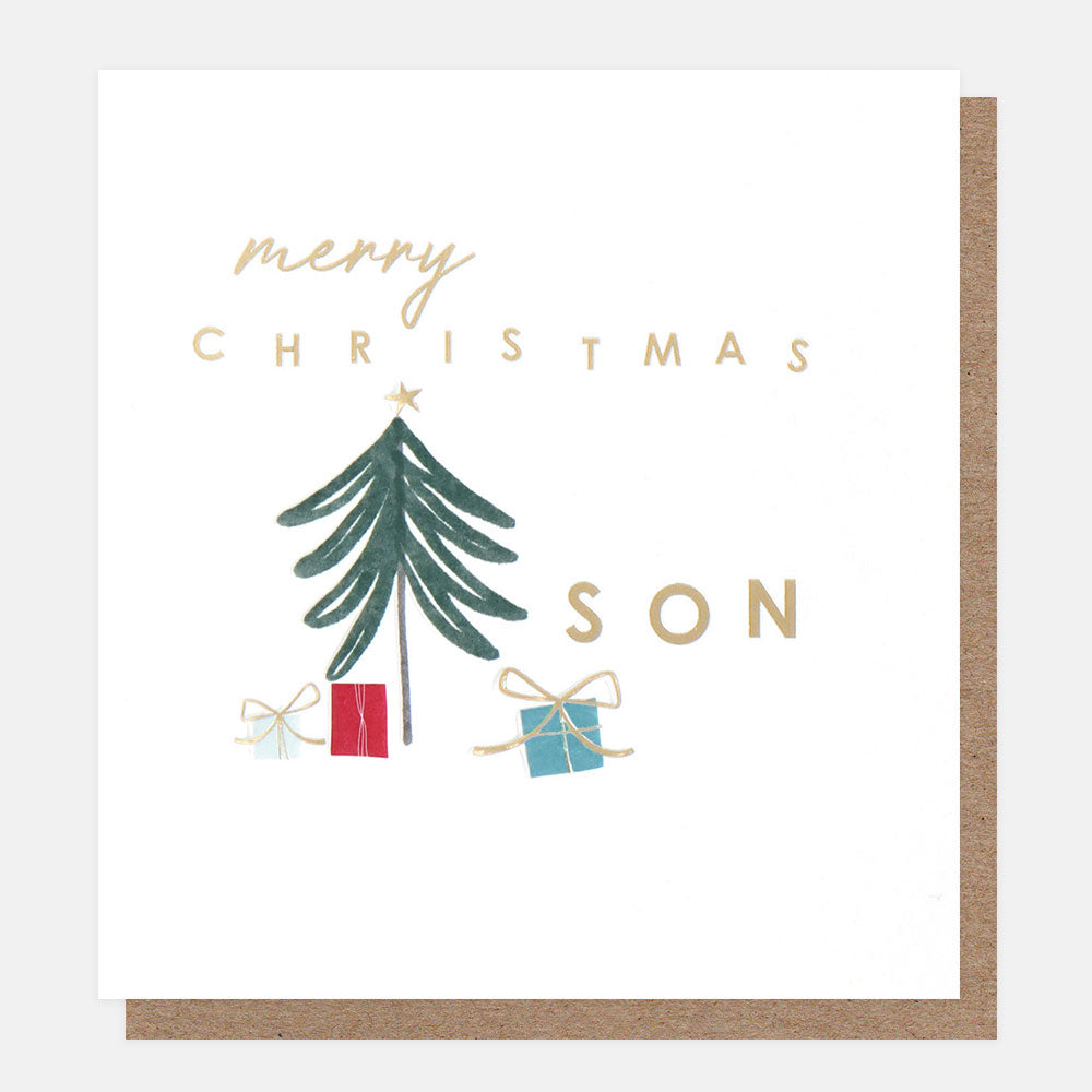 Caroline Gardner Merry Christmas Son Tree With Presents Card