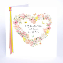 Load image into Gallery viewer, Five Dollar Shake Ribbon &amp; Roses To My Wonderful Wife With Love On Your Birthday Card
