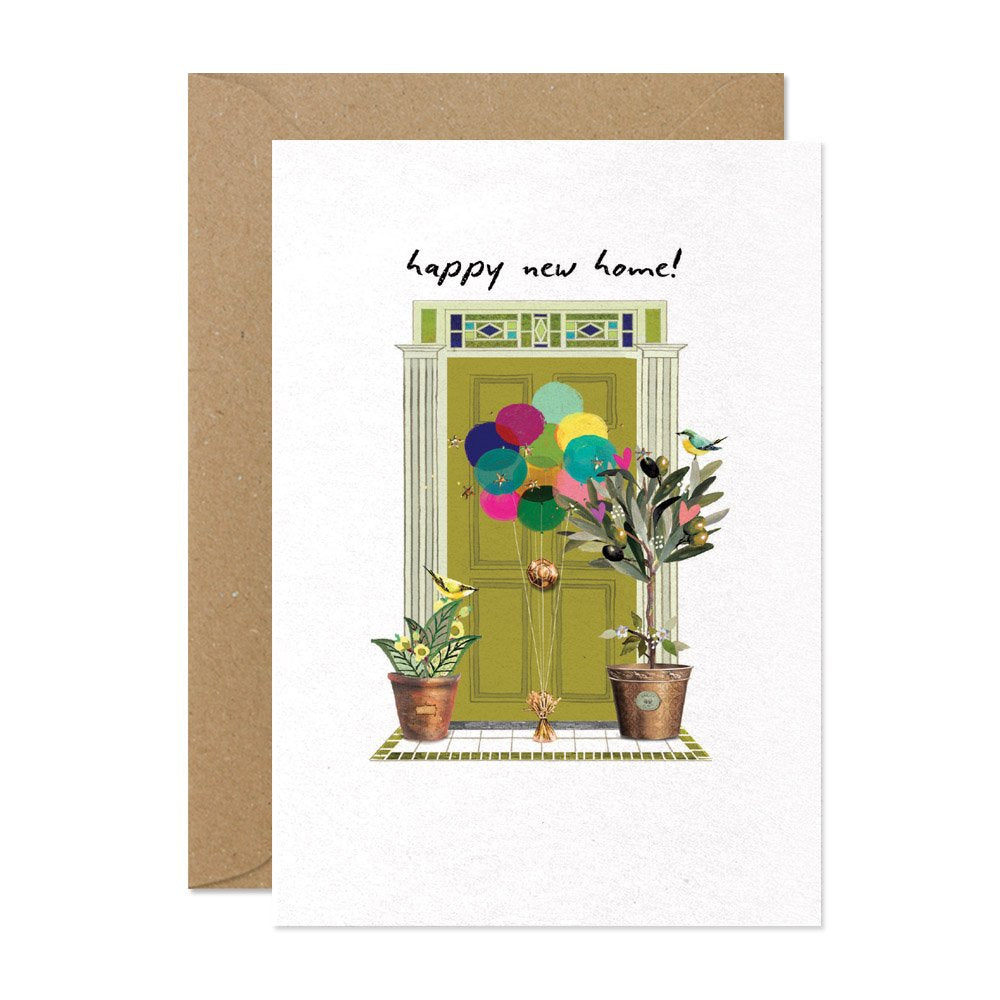 Stephanie Davies Happy New Home Door & Balloons Card