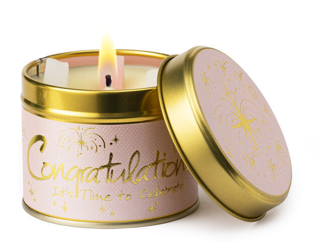 Lily Flame Congratulations Scented Poured Tin Candle