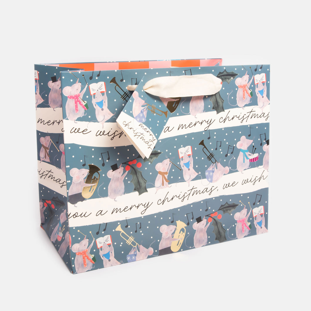 Caroline Gardner Musical Mice Landscape Christmas Gift Bag