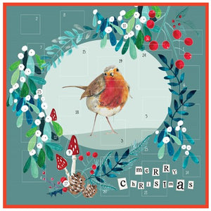 Cinnamon Aitch Merry Robin Christmas Advent Card