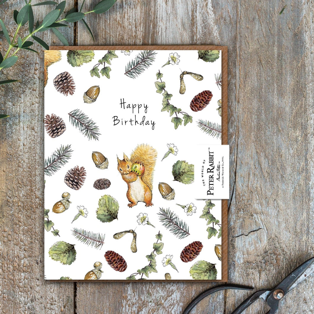 Toasted Crumpet Peter Rabbit & Friends Happy Birthday (Squirrel Nutkin) Card