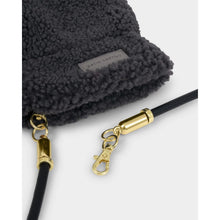 Load image into Gallery viewer, Katie Loxton Teddy Mittens With Cord / Charcoal / One Size
