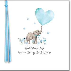 Five Dollar Shake Ribbon & Roses Hello Baby Boy You Are Already So Loved! Card