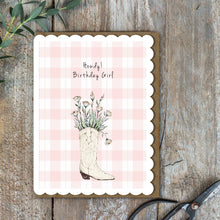 Load image into Gallery viewer, Toasted Crumpet Western Wildflowers Howdy! Birthday Girl Card
