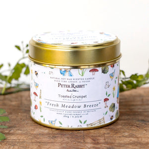 Toasted Crumpet Peter Rabbit “Fresh Meadow Breeze” Candle in a Matt Gold Tin