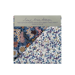 NEW - 2 Hankies made with Liberty Tana Lawn in Cello: Lilacs