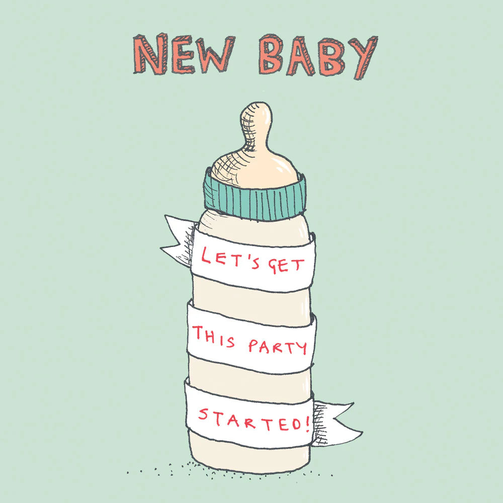 Poet and Painter ‘New Baby, Party Started' Card