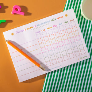 Good Tuesday A5 Kids Weekly Planner Pad / Things I Need To Remember