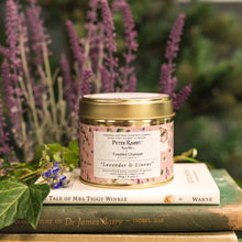 Load image into Gallery viewer, Toasted Crumpet Mrs. Tiggy-Winkle &quot;Lavender &amp; Linens&quot; Candle in a Matt Gold Tin
