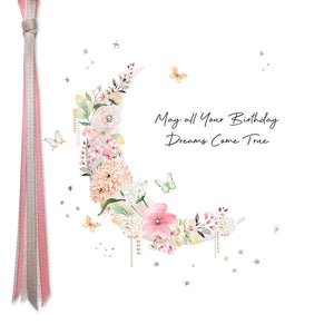 Five Dollar Shake Ribbon & Roses May All Your Birthday Dreams Come True Card