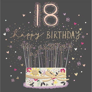 Woodmansterne Age 18 Birthday Cake Card