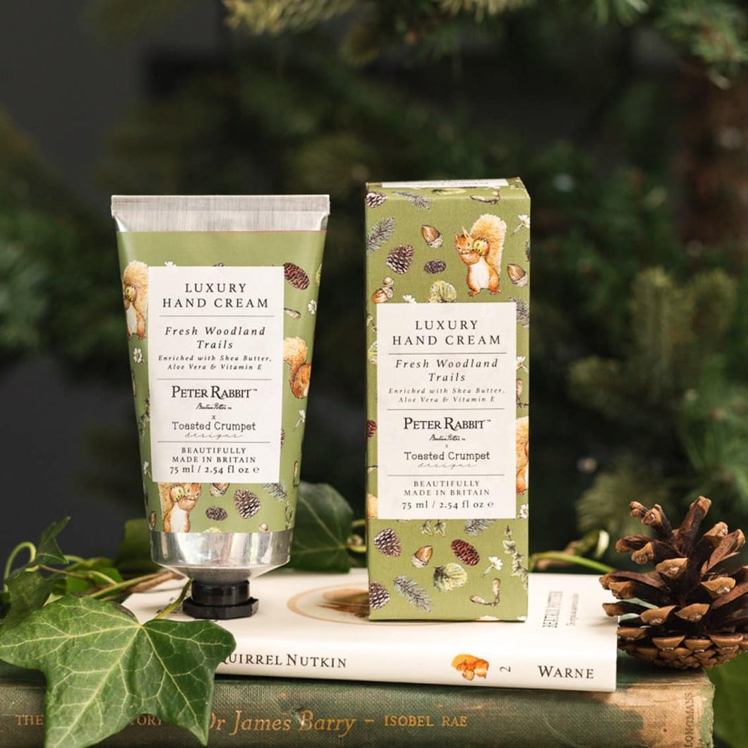 Toasted Crumpet Peter Rabbit & Friends Squirrel Nutkin “Fresh Woodland Trails” Luxury Hand Cream