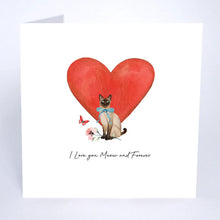 Load image into Gallery viewer, Five Dollar Shake Forget Me Not I Love You Meow And Forever Valentine Card
