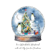 Load image into Gallery viewer, Five Dollar Shake Always Believe To a Wonderful Husband with all My Love for Christmas (Snowglobe) Card
