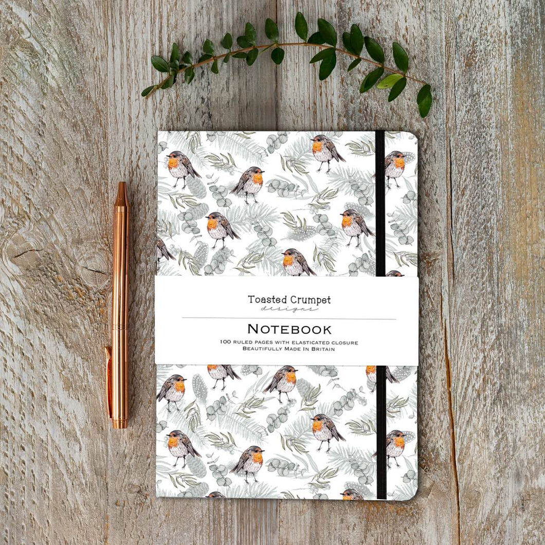 Toasted Crumpet Robin & Eucalyptus (Pure) A5 Lined Notebook