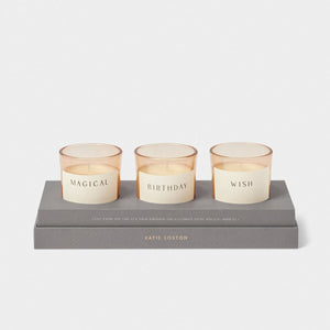 Katie Loxton Trio Votive Set / Birthday