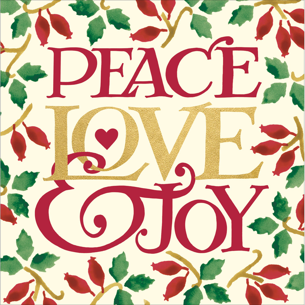 Emma Bridgewater Peace, Love & Joy Christmas Card