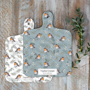 Toasted Crumpet Robin & Eucalyptus Mini Double Sided Chopping Board