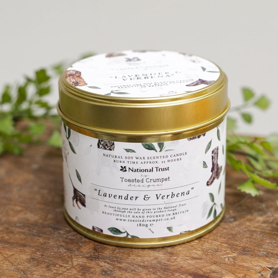 Toasted Crumpet Lavender & Verbena Candle in a Matt Gold Tin