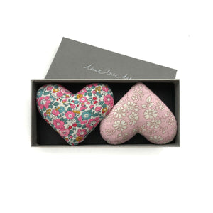 Box of 2 Liberty Tana Lawn Lavender Filled Hearts - Baby Love