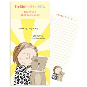 Rosie Made A Thing Hug A Dog Magnetic Notepad
