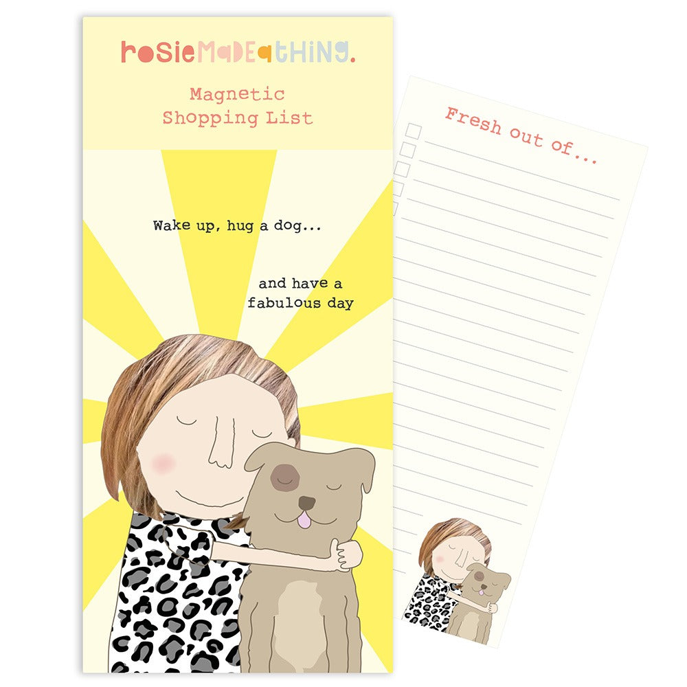 Rosie Made A Thing Hug A Dog Magnetic Notepad