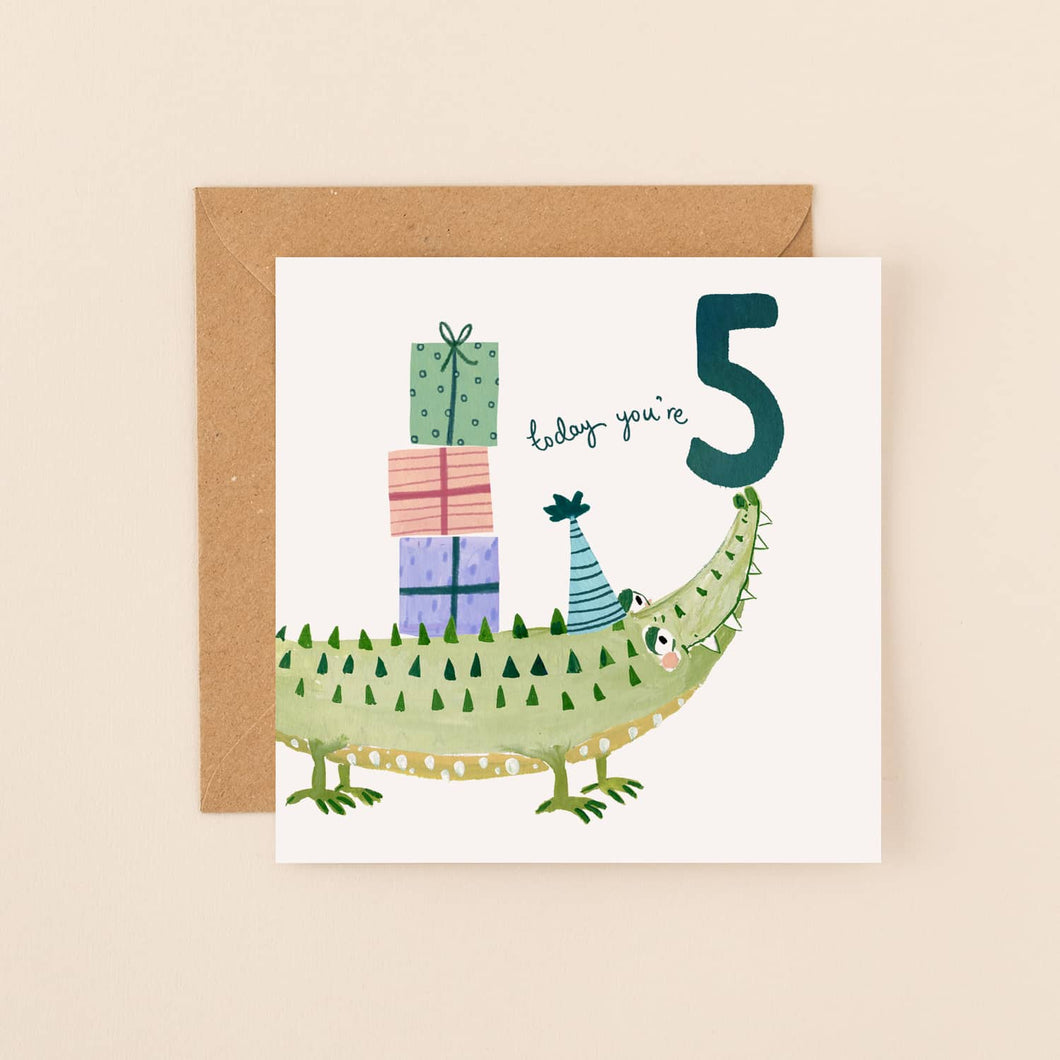 Louise Mulgrew Age 5 Crocodile Birthday Card