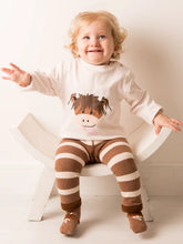 Load image into Gallery viewer, Blade &amp; Rose Neutral Hamish The Highland Cow Top / 0-2 Years
