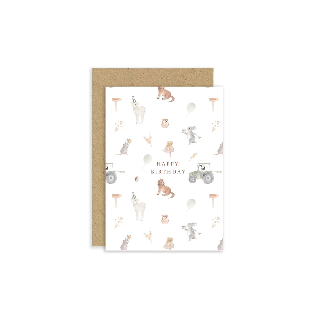 Little Roglets Farmyard Birthday Card