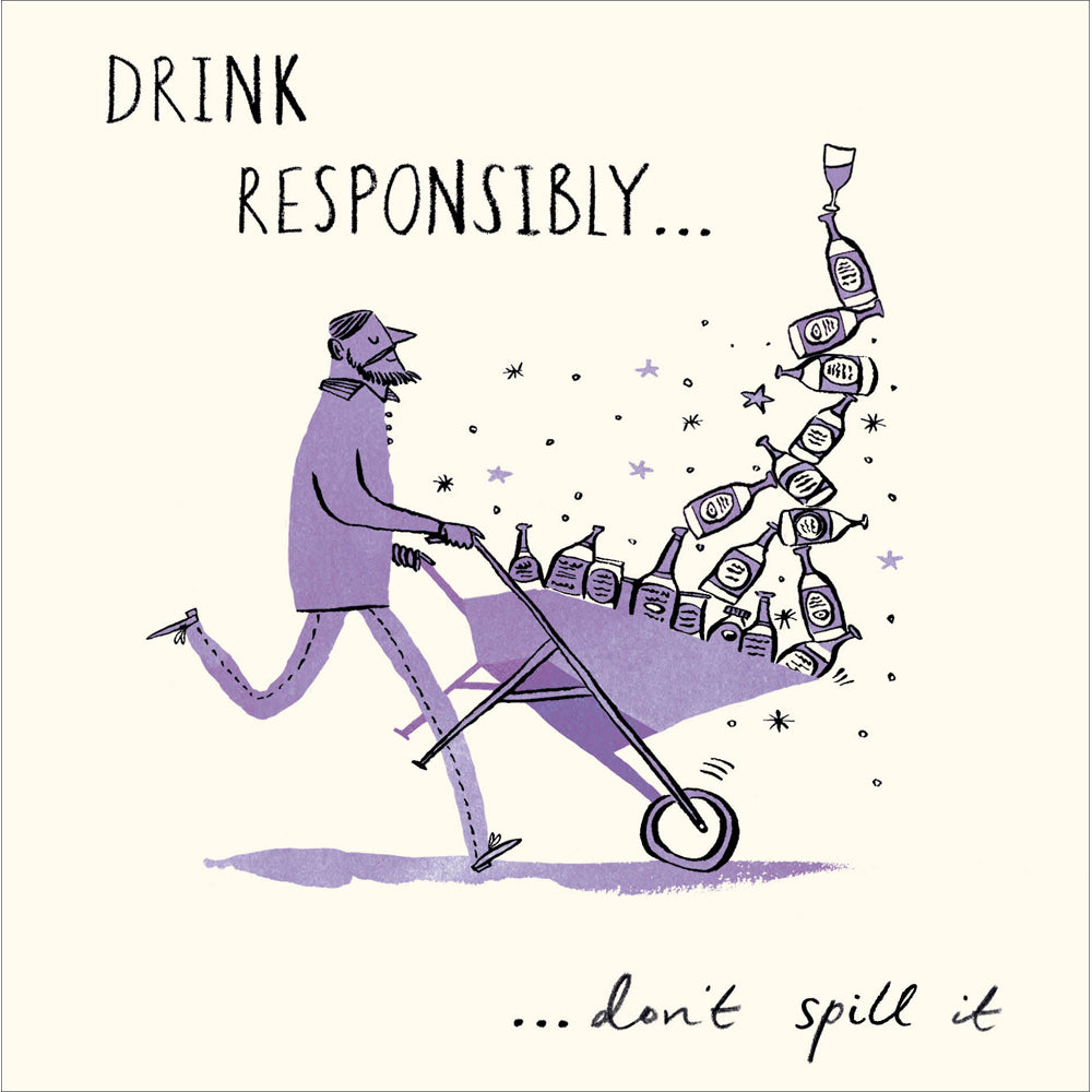 Woodmansterne Don’t Spill It… ‘Livin’ It’ Birthday Card