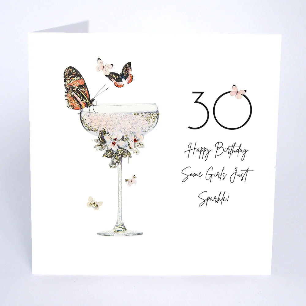Five Dollar Shake Moonlight & Martini’s Age 30 Happy Birthday Some Girls Just Sparkle Card