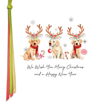 Load image into Gallery viewer, Five Dollar Shake Ribbon Candy Dogs Christmas Card
