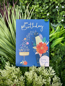 Heyyy Cards ‘I'mPressed Botanique’ Floral Champagne Birthday Card