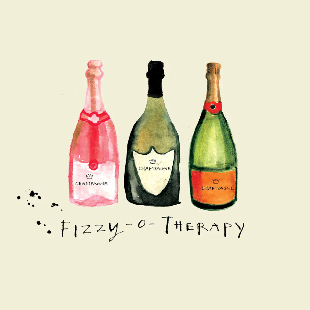 Poet & Painter 'Fizzy O Therapy Bottles' Greetings Card