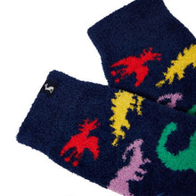 Load image into Gallery viewer, Joules Fluffy Socks / Navy Dino / Size 11-13
