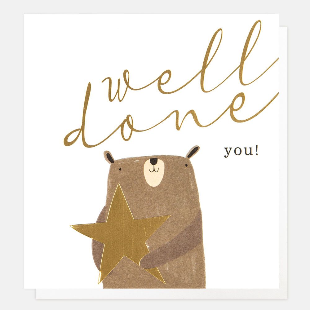 Caroline Gardner Well Done Bear with Star Card