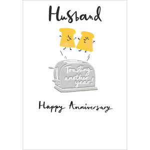 Woodmansterne Anniversary Toast To My Husband Card