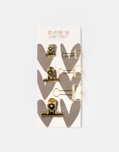 Caroline Gardner Gold Bulldog Clips Set of 6